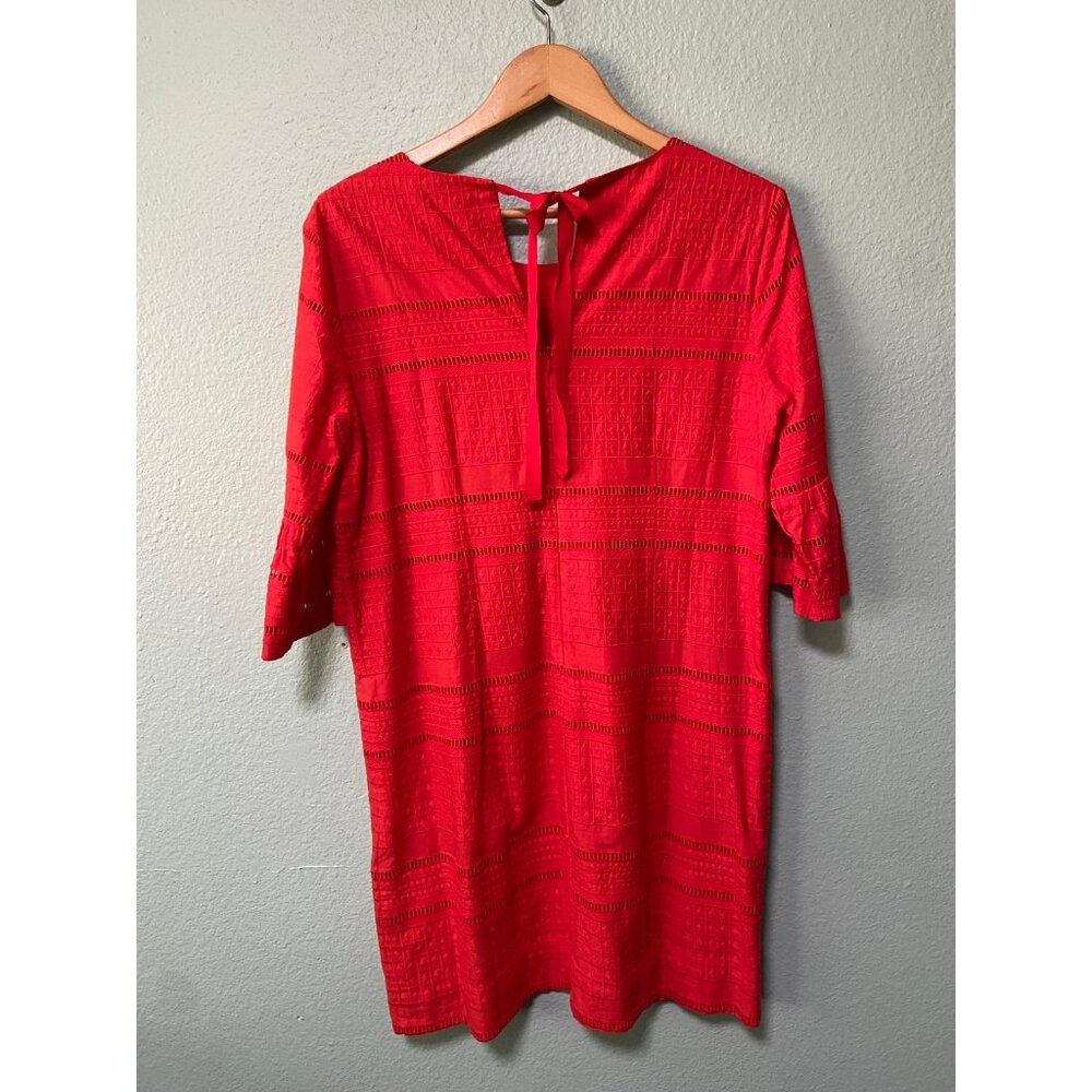 J. Crew Women's Red Orange Flutter Sleeve Knee Length Dress Size 8‎ - Picture 3 of 11